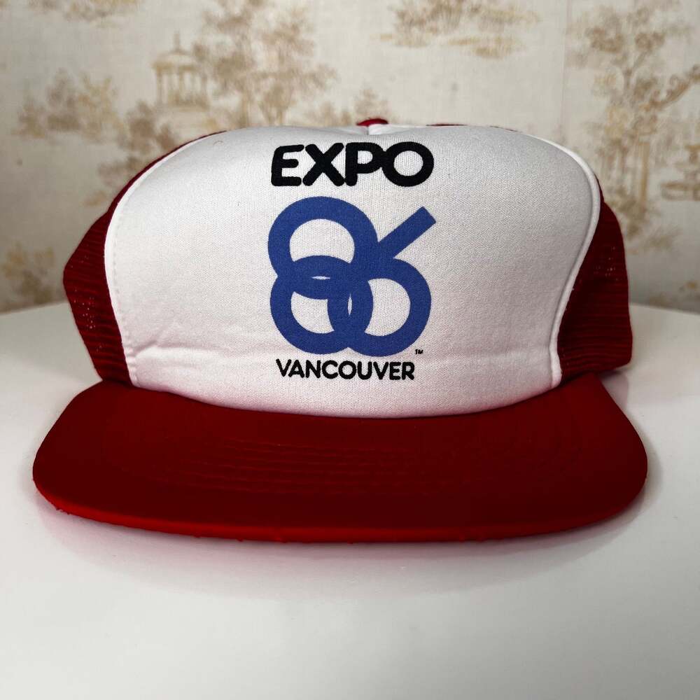 Vintage 1986 Expo 86 Vancouver Trucker Hat | Red White Foam World's Fair | OSFA